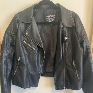 Classically Chic Black Faux Leather Jacket - XL